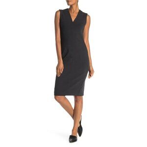 James Perse V-Neck Sheath Knee Length Dress In Carbo Size Small